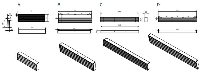 VENTIL RAIL 150mm